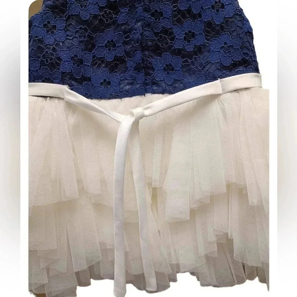 American Princess Blue And  White Tulle Dress Size 12M - Picture 4 of 8